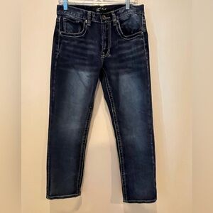 Blue Slim Jeans with Faded Wash